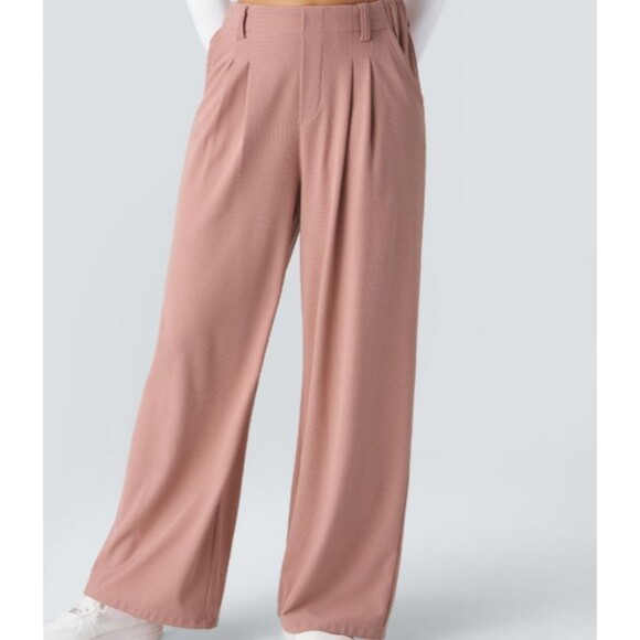 Halara Pants - Halara Flex Rose High Waist Wide Leg Casual Waffle Pants Size Large